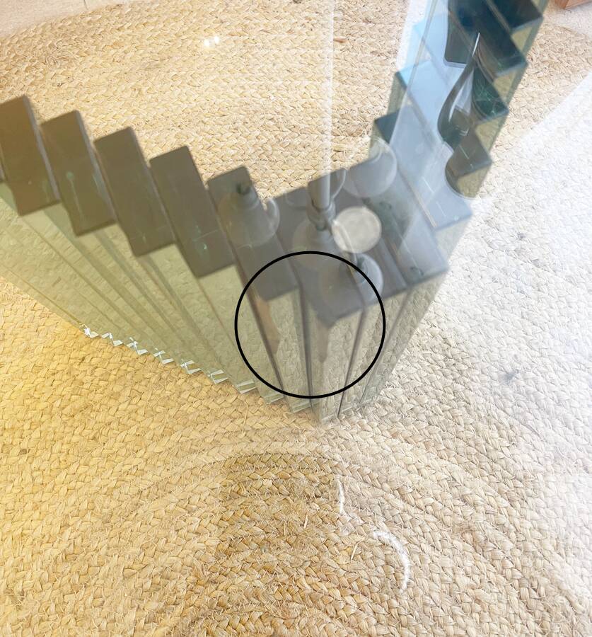 Italian glass coffee table — Luigi Massoni 1970