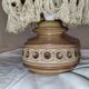 Vintage 70s Jersey Pottery ceramic lamp with macrame shade