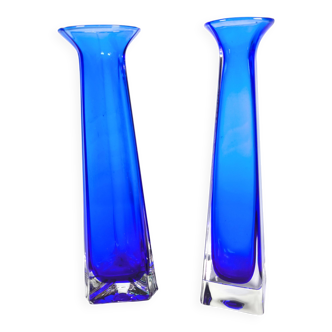 Murano Crystal Jarrones Sommerso Azul Cobalto
