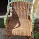 Set of 4 wicker and rattan armchairs