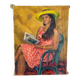 Portrait de femme signé de 1967