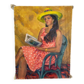 Portrait de femme signé de 1967