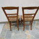 2 antique straw chairs
