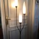 Lampadaire métal et corde et opaline vintage 50’s