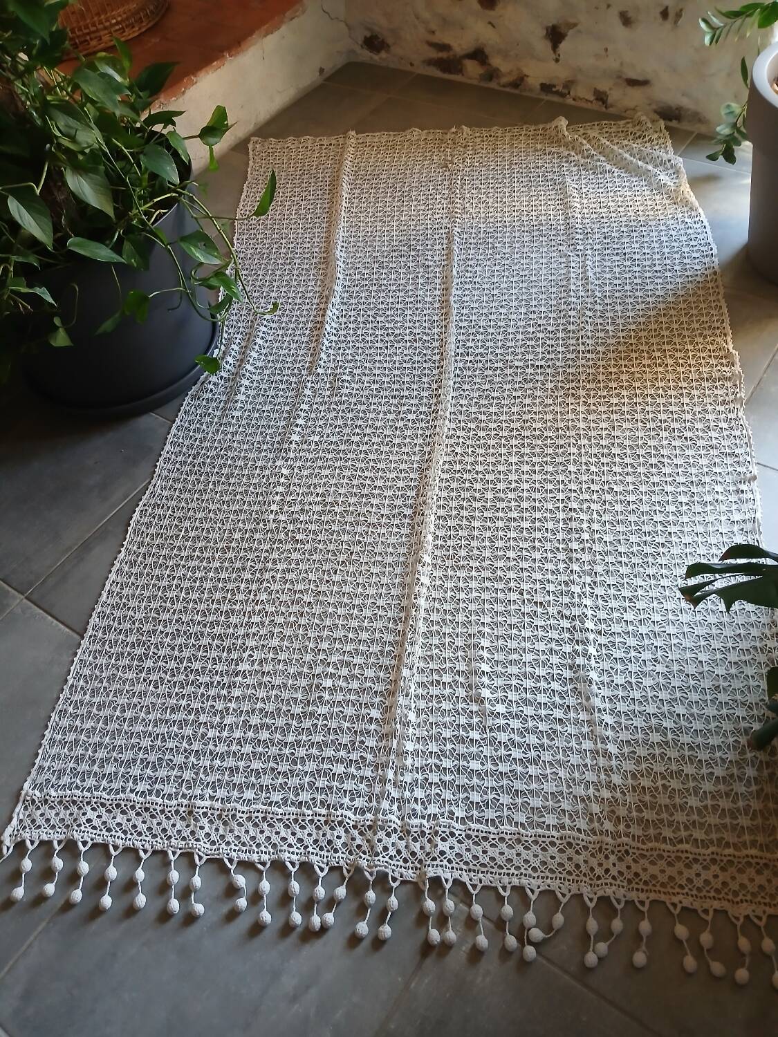 Vintage crochet curtain