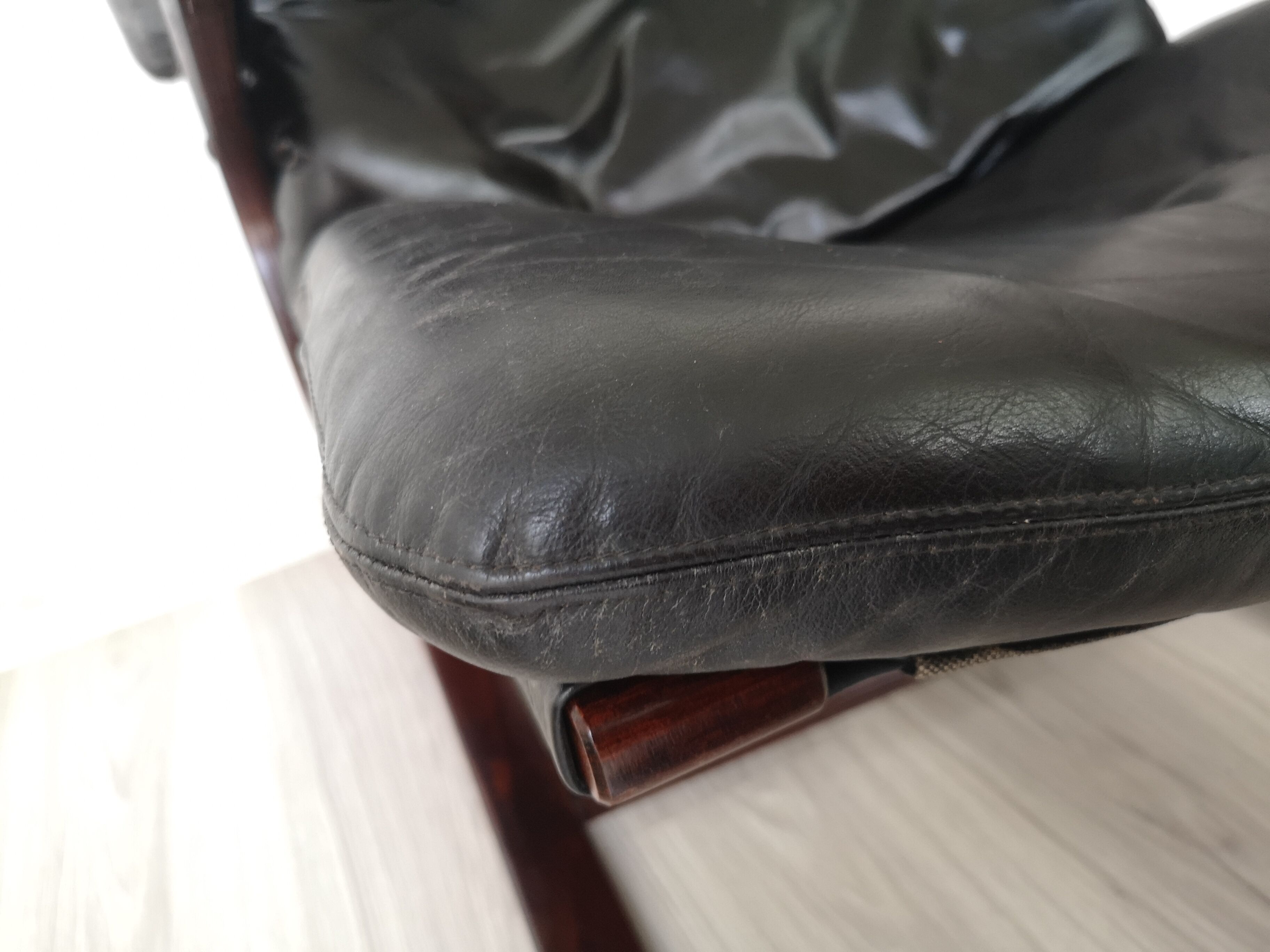 Vintage Model Kengu Lounge Chair and Footstool Set by Elsa & Nordahl Solheim for Rybo Rykken & Co