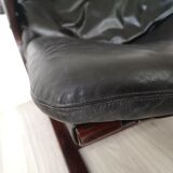 Vintage Model Kengu Lounge Chair and Footstool Set by Elsa & Nordahl Solheim for Rybo Rykken & Co