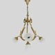 Bronze chandelier with 4-burner glass tulips, chandelier 70s