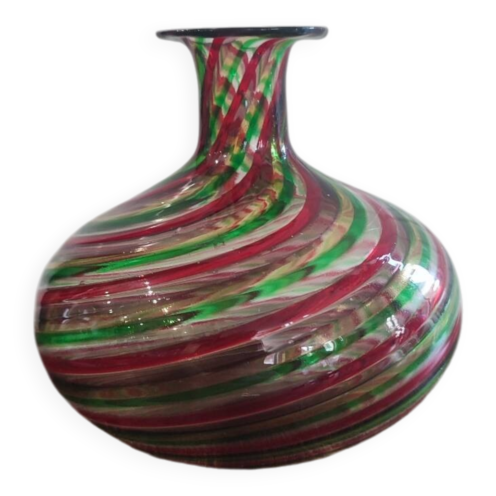 Vintage Murano-inspired blown glass vase
