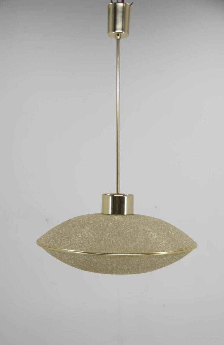 1970s German Space Age UFO Pendant Lamp in Textured Resin