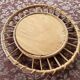 Miroir soleil en rotin vintage 70s