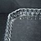 Old square tray in molded glass - liquor or fruit service 21.5cm