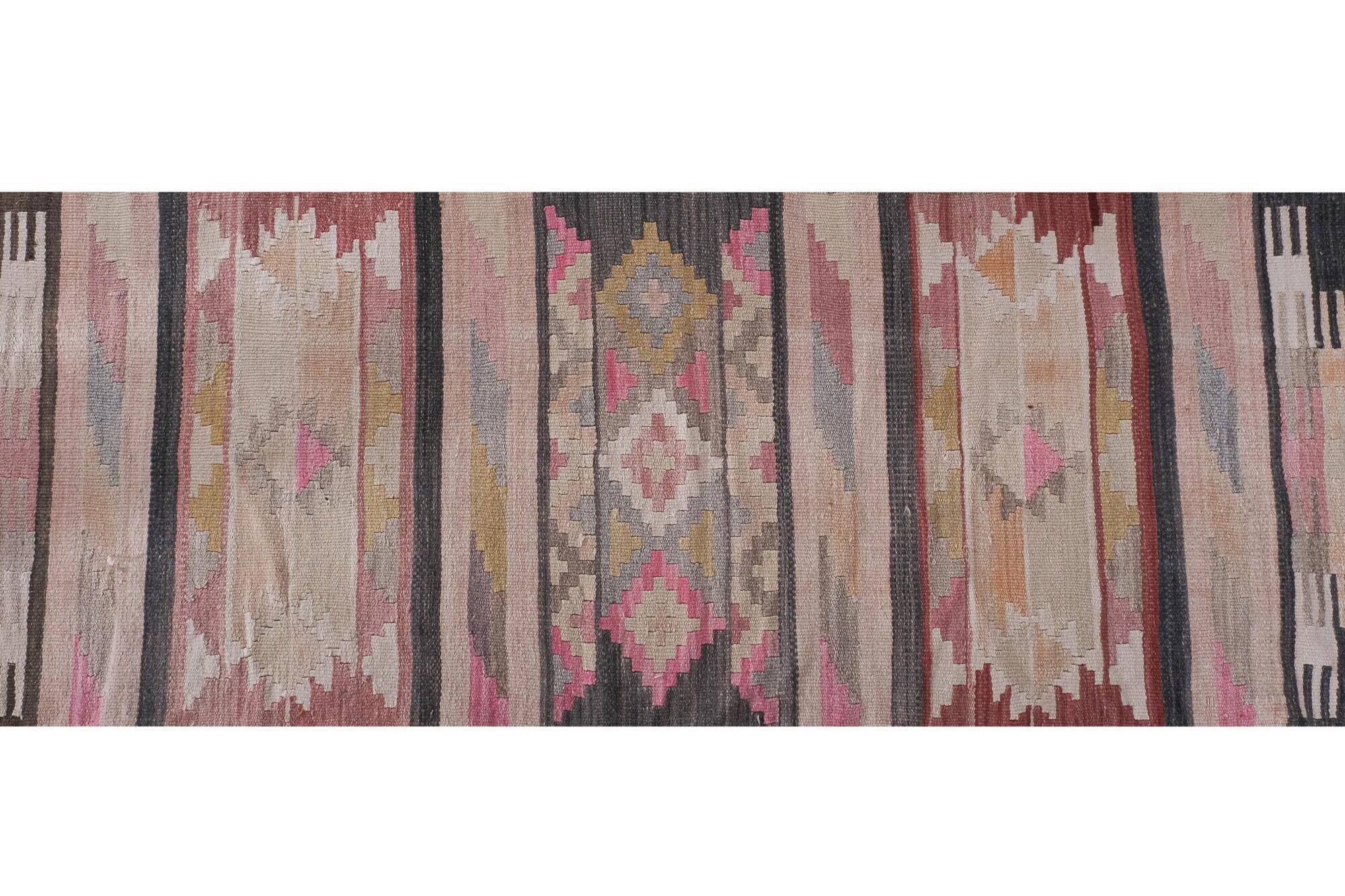 Vintage Turkish hallway rug 69x676 cm