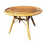 Bamboo and rattan side table