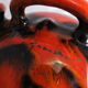 Vintage and gargoulette black and Red 70s vallauris Vallauris vase