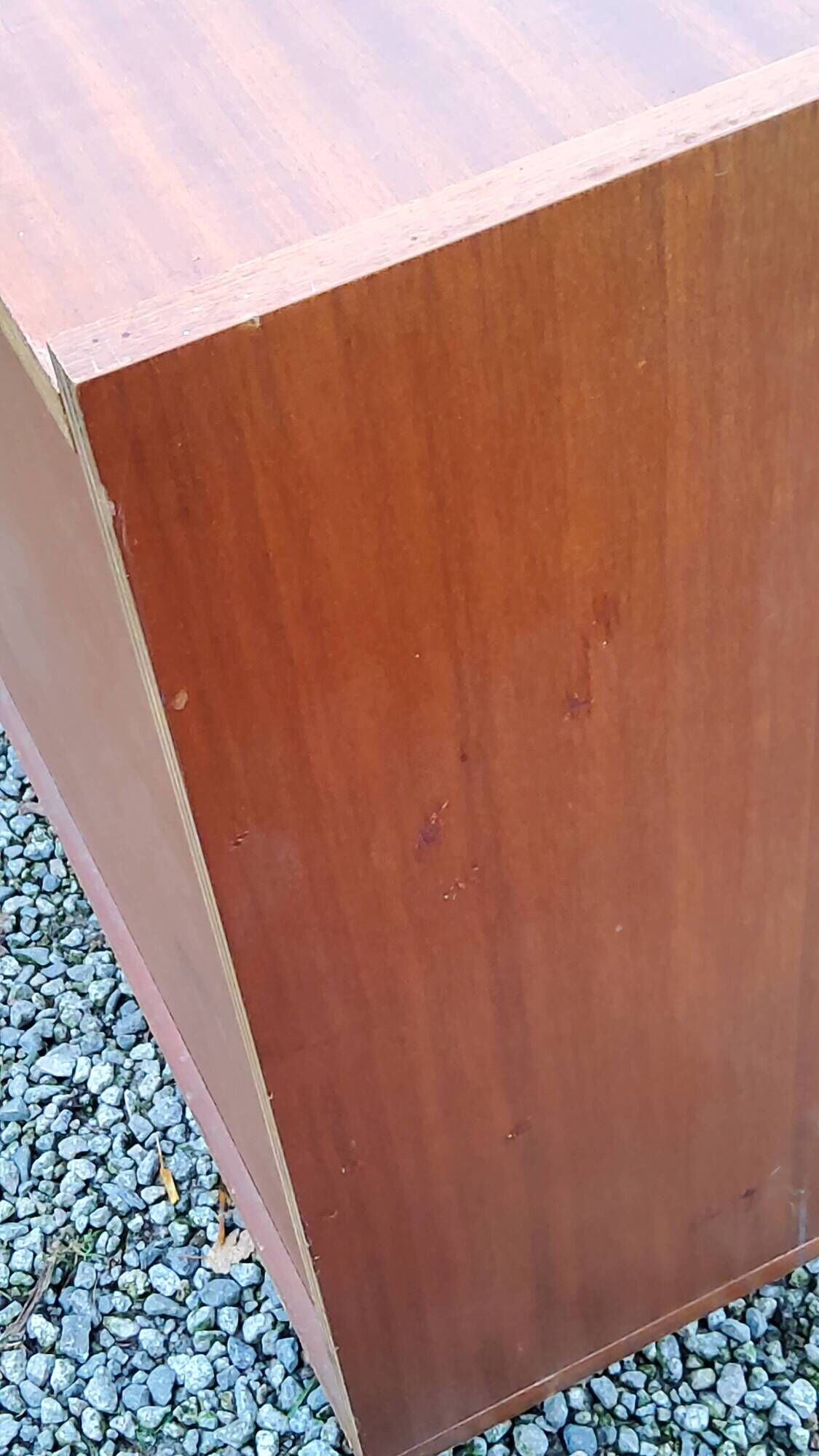 Pair of vintage mahogany sideboards with square metal legs from the 60s