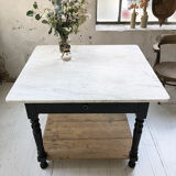 Butcher's table work central island marble