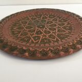 Artisanal oriental copper tray
