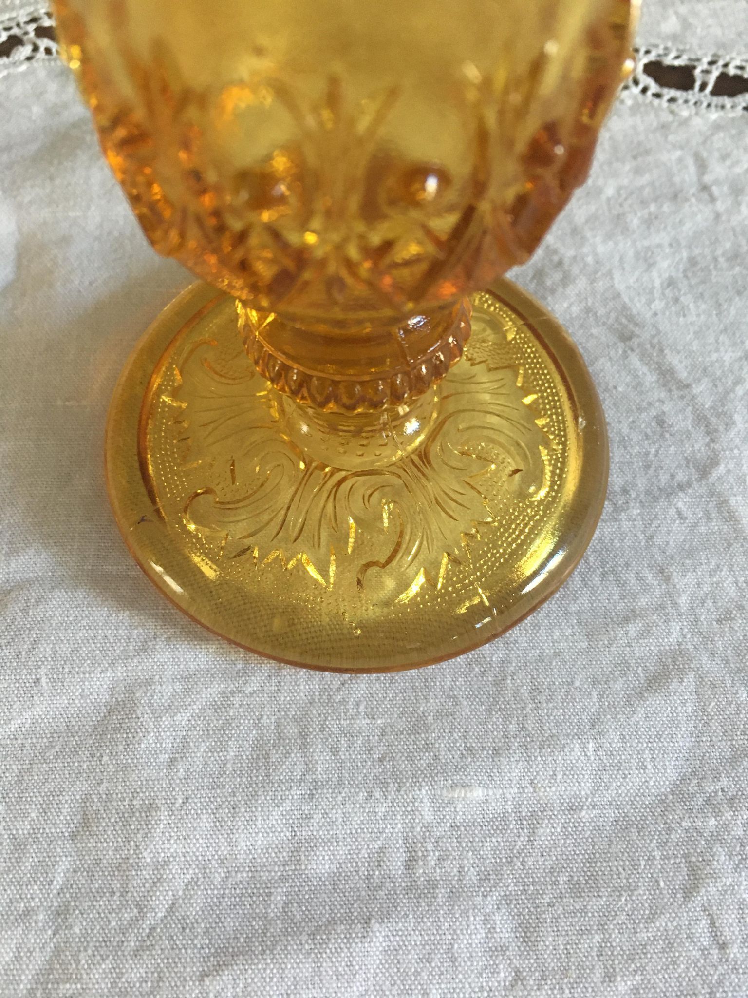 Old flutes in molded glass, pressed
