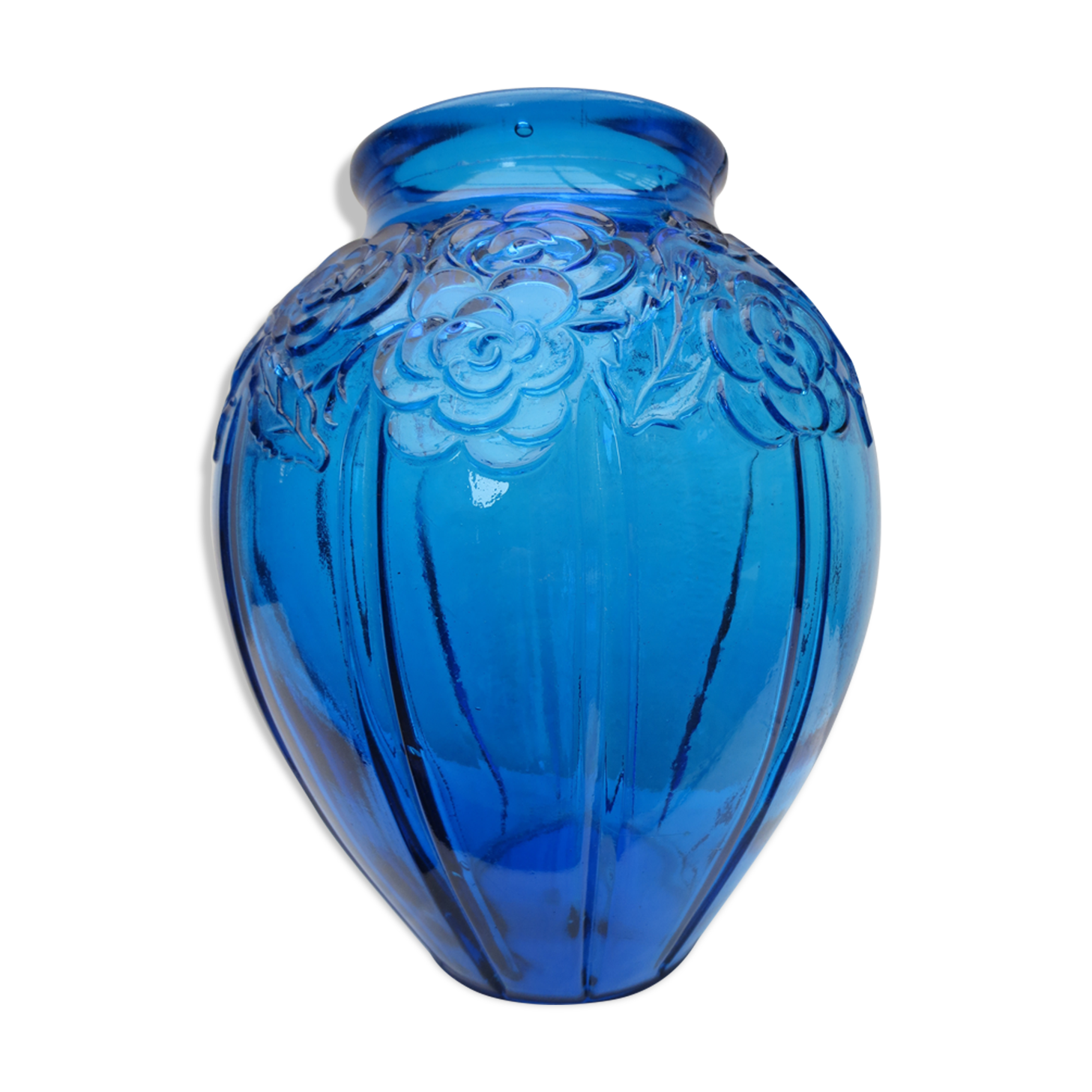 Blue art deco vase