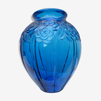 Vase art déco bleu