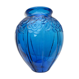 Blue art deco vase