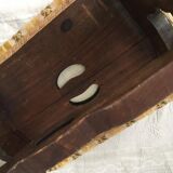 Stool wood and velvet