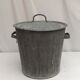 Zinc bucket old washing with 2 handles and lid dimension: height -32cm- D-34cm-