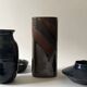 Large iridescent ceramic vase signed Jean Yves Lemonnier, France 1970