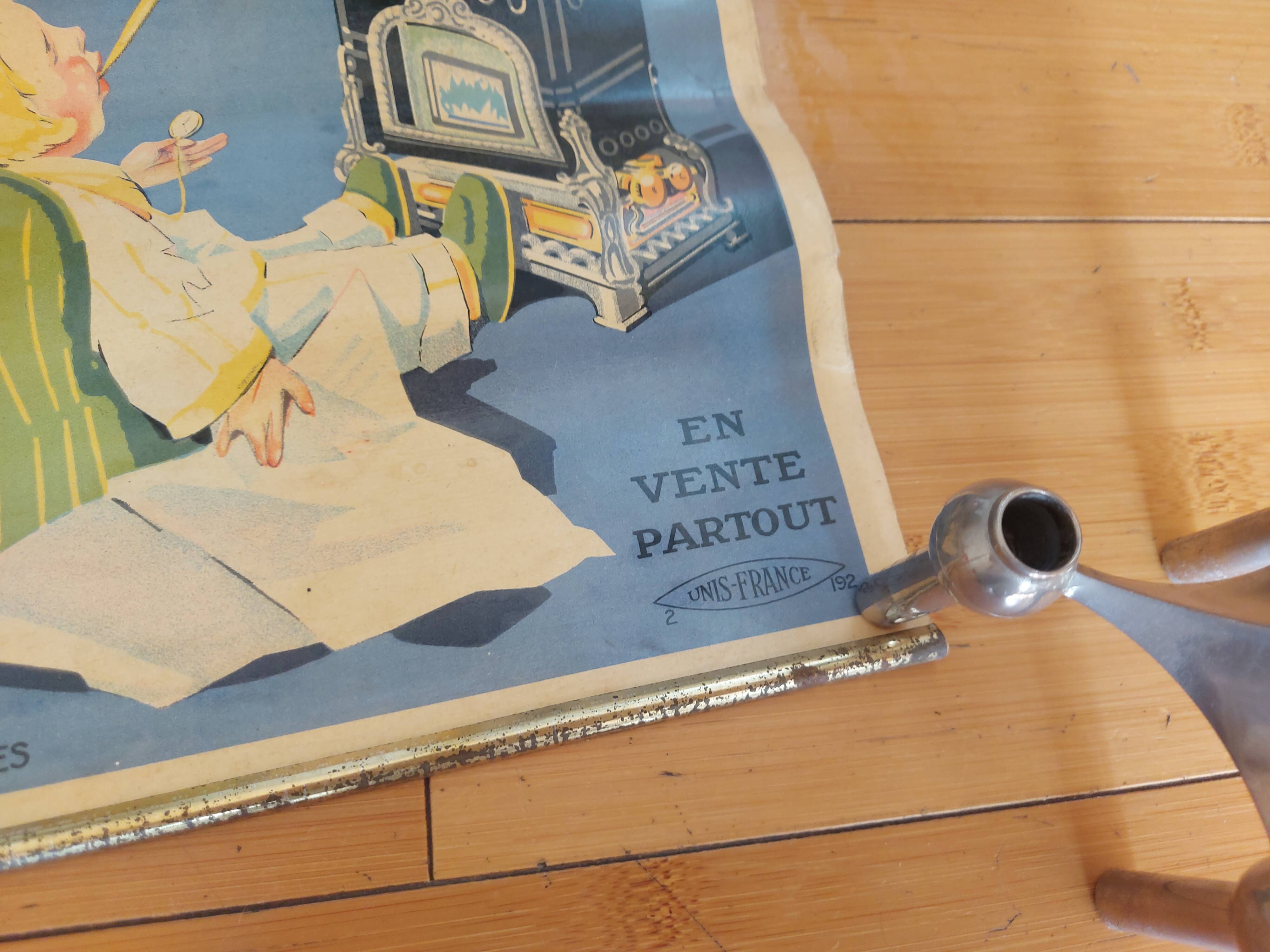 Affiche lithographiée flamme bleu