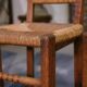Ensemble de 5 chaises en chêne et jonc dans le goût de Charles Dudouyt 1950’s