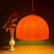 Suspension globe vintage en verre orange