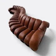 De Sede Ds600 Snake in cognac leather, 20 elements (in NEW CONDITION)!