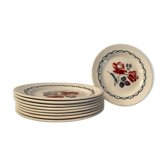 Set of 8 flat plates Digoin Sarreguemines Cannes