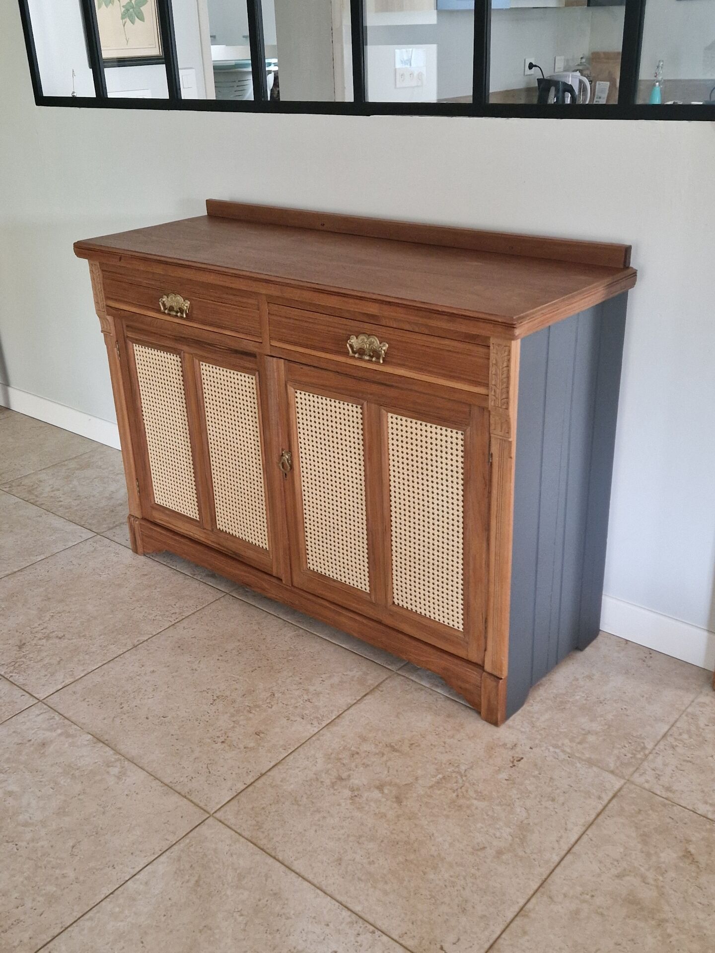 Buffet portes en cannage