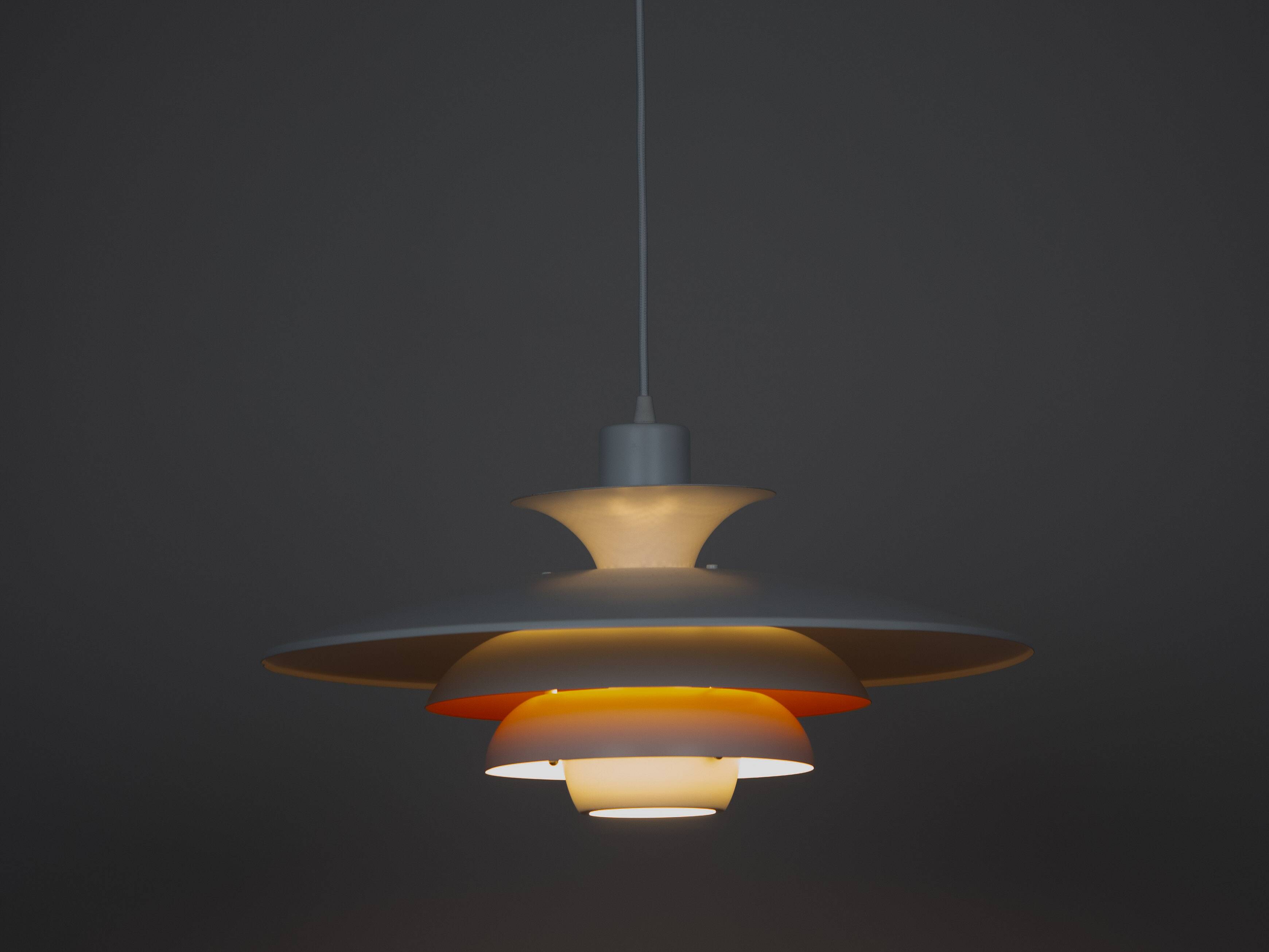 Danish vintage pendant lamp Sofie by Kurt Wiborg, Jeka, 1980s