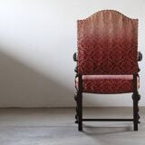 Vintage 19th century Danish Baroque oak armchair - Louis XV style