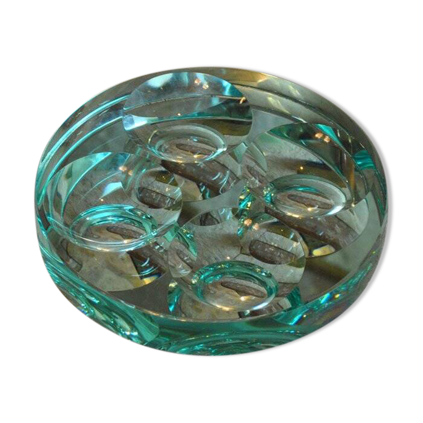 Mid-Century bevelled glass bowl by Fontana Arte, 1960s