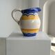 Large blue and yellow hand painted carafe H:20cm