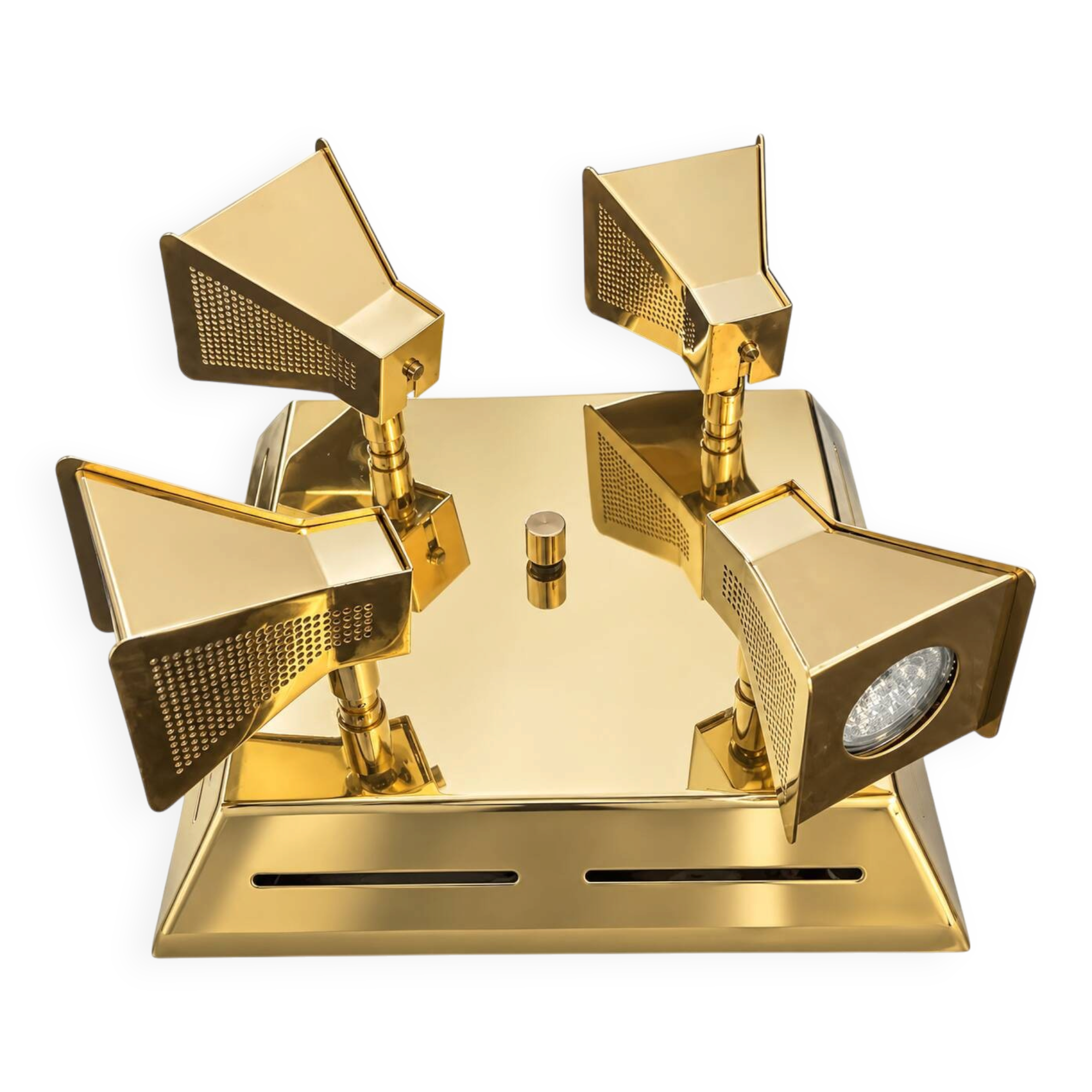 Vintage brass ceiling light OMI – Space Age design from the 1970s
