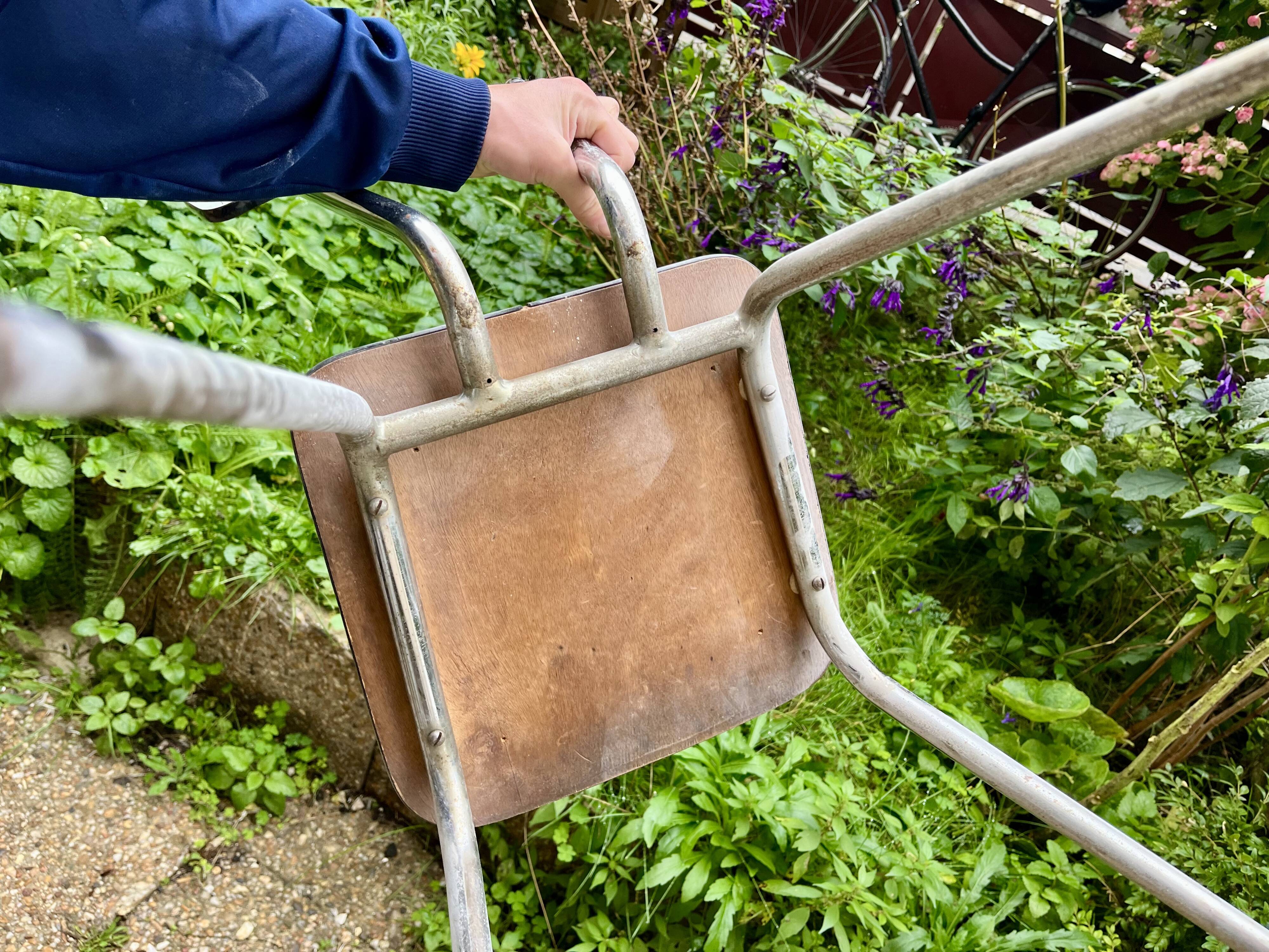Green-blue Formica chair