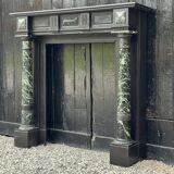 Napoleon III fireplace in black Belgian marble and antique green, circa 1880