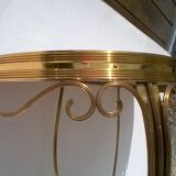 Console italienne en laiton avec haut en verre années 1940