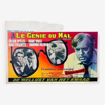 Affiche cinéma originale "Le génie du mal" Orson Welles 36x54cm 1959