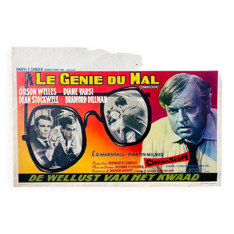 Affiche cinéma originale "Le génie du mal" Orson Welles 36x54cm 1959