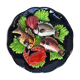 Flat wall plate ceramic Vallauris. Fish, crab, shellfish