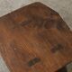 Ensemble table basse et tabourets brutaliste en pin noirci 1960