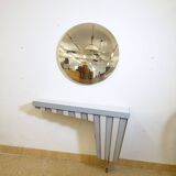 Vintage dressing table with gold trim and mirror, 1950s/1960s