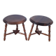 Pair of wooden stools turned vintage 60s