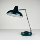 Green metal industrial desk lamp, Italy, 1960s